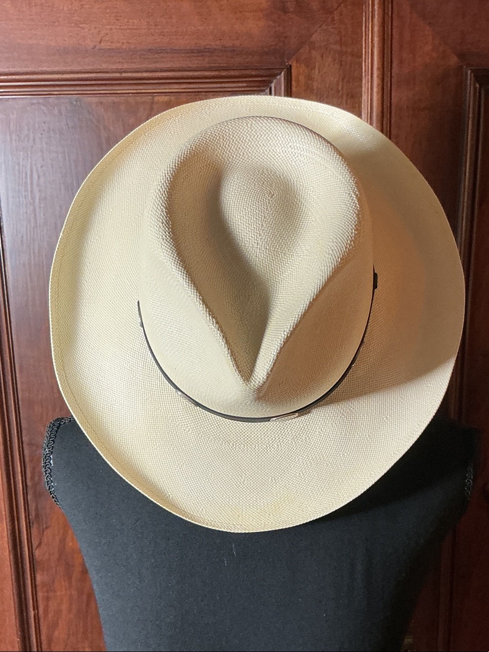 Stetson 7X Straw Hat with Black and Silver Band